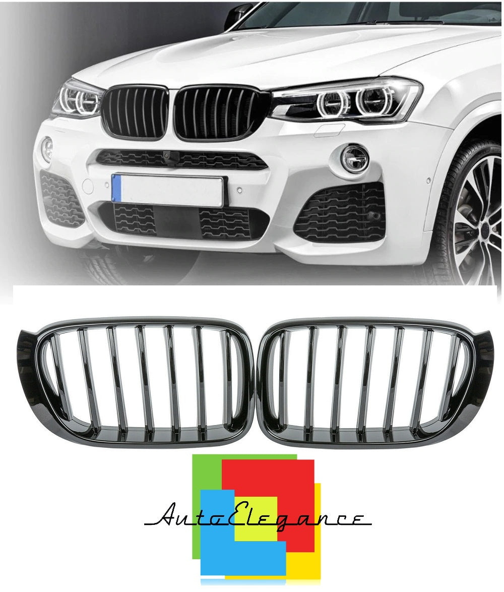 GRIGLIA BAFFI ANTERIORE X3 F25 - X4 F26 NERO LUCIDO RENE SINGOLO LOOK M NEWS
