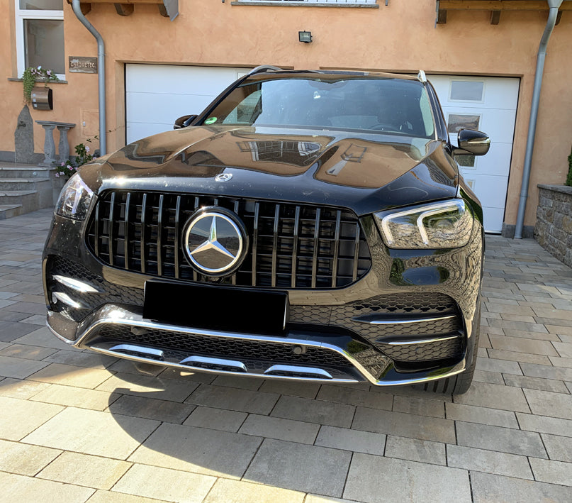 GRIGLIA ANTERIORE MERCEDES GLE W167 2019+ MASCHERINA PROFILI NERI