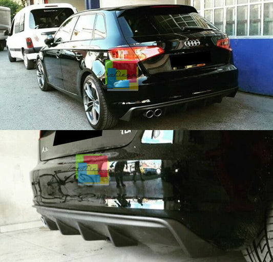 UNDER BUMPER AUDI A3 8V SPORTBACK 2012-2015 RS3 DIFFUSER TOP QUALITY ABS -