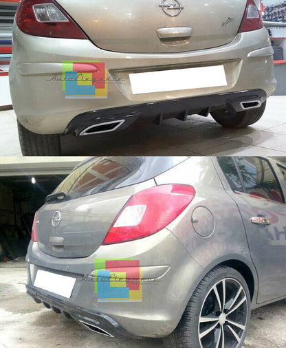 OPEL CORSA D 2006+ DIFFUSORE SOTTO PARAURTI DIFFUSORE TERMINALI CROMATI ABS -