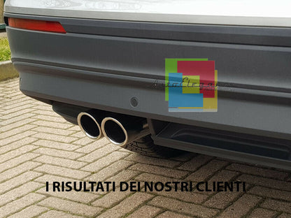 COPPIA TERMINALI DI SCARICO VW TIGUAN 2016+ INOX CROMATI LOOK SPORTIVO AUTOELEGANCERICAMBI
