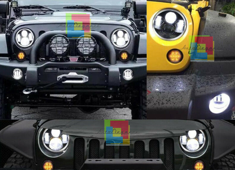 JEEP WRANGLER JK 2007-2017 FARI ANTERIORI FULL LED CON LUCI DIURNE ANGEL EYES