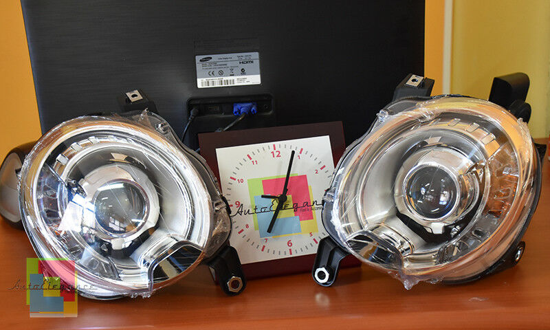 FARI ANTERIORI LENTICOLARI H7 PER FIAT 500 DAL 2007 + KIT XENON LED