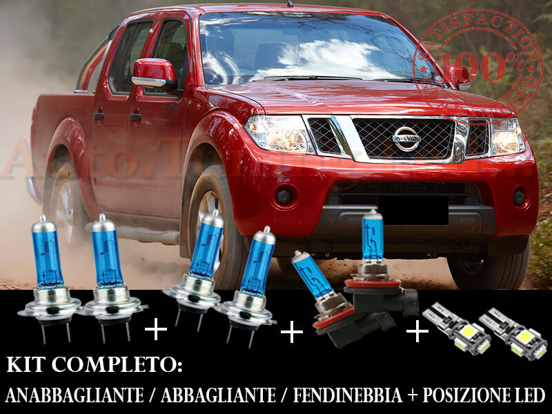 NISSAN NAVARA D40 SET COMPLETO LAMPADE BLU XENON + POSIZIONE A LED