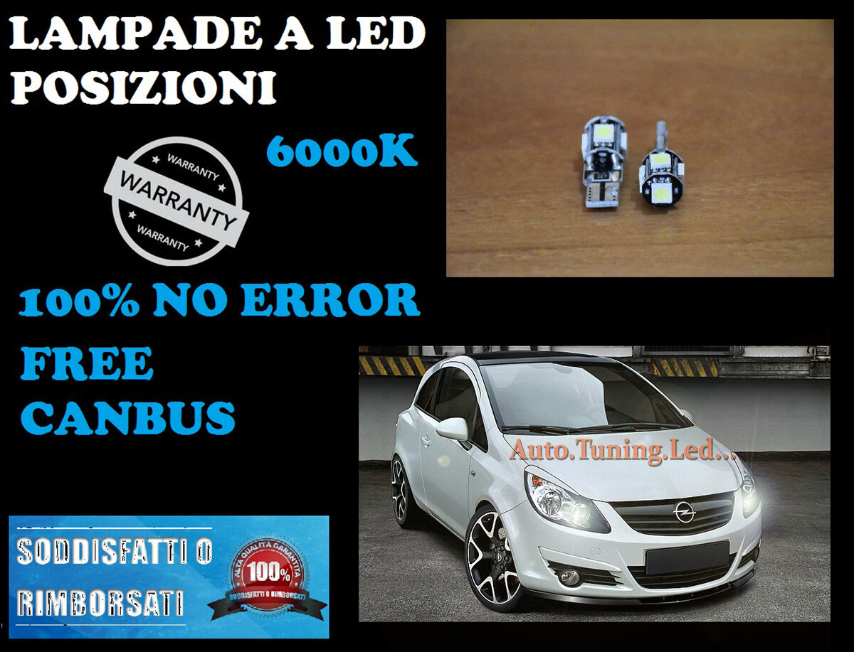 COPPIA LUCI POSIZIONI  OPEL CORSA D 05 - 10 CANBUS H6W BIANCO GHIACCIO AUTOELEGANCERICAMBI