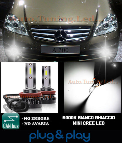 LAMPADE FENDINEBBIA A LED CREE MERCEDES A W169 CAMBUS BIANCO GHIACCIO 8000LM