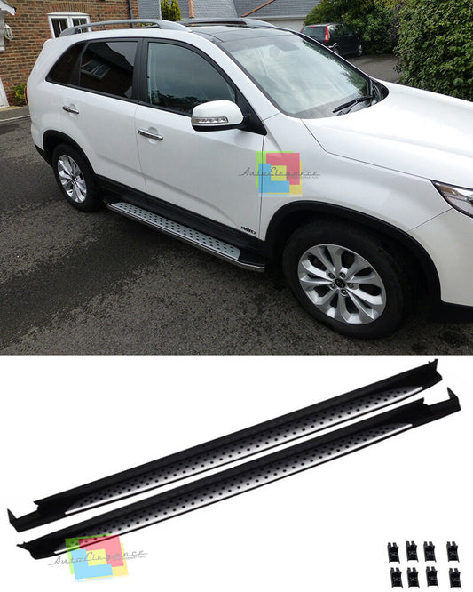 PEDANE LATERALI KIA SORENTO 2010-2015 - ACCIAIO INOX E PVC SOTTO PORTA