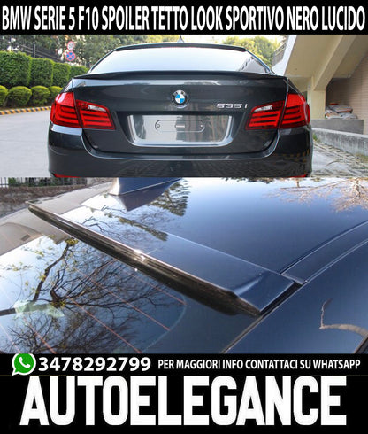 SPOILER TETTO BMW SERIE 5 F10 BERLINA LUNOTTO POSTERIORE M NERO LUCIDO ABS