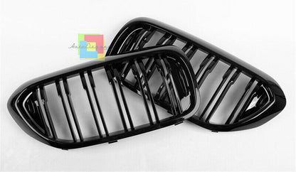 FRONT GRILLES DOUBLE BAND M BLACK GRILLES FOR BMW 5 SERIES G30 G31 .-