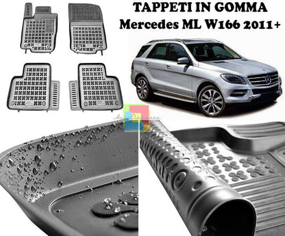 Mercedes ML W166 2011 IN POI TAPPETINI AUTO IN GOMMA - TAPPETI TOP QUALITA -1-