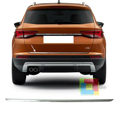 PIASTRA CROMATA PORTELLONE COFANO POSTERIORE SEAT ATECA 2016+ ACCIAIO INOX