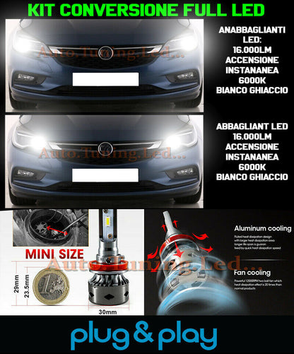LAMPADE ANABBAGLIANTI + ABBAGLIANTI LED 16.000LM OPEL ASTRA K