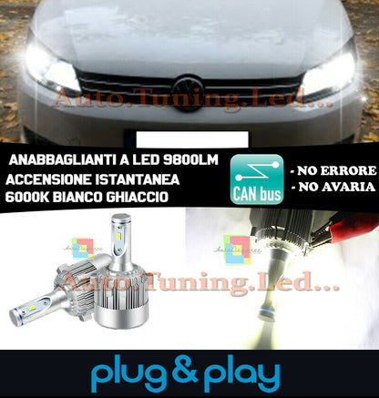 LAMPADE ANABBAGLIANTI LED VW TOURAN NO AVARIA 9800LM PLUG AND PLAY .-