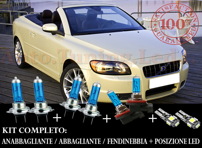 VOLVO C70 2005-2010 SET COMPLETO LAMPADE BLU XENON + POSIZIONE A LED