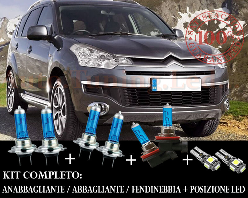 CITROEN C-CROSSER SET COMPLETO LAMPADE BLU XENON + POSIZIONE A LED AUTOELEGANCERICAMBI