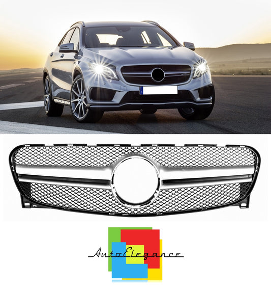 GRIGLIA ANTERIORE GLA W156 X156 2013-2016 LOOK AMG SATINATO NIDO D'APE NERO NEWS