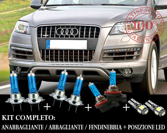 AUDI Q7 2006-2014 SET COMPLETO LAMPADE BLU XENON + POSIZIONE A LED AUTOELEGANCERICAMBI