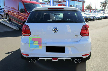 VW POLO 6R REAR DIFFUSER UNDER BUMPER FOUR TIP ABS