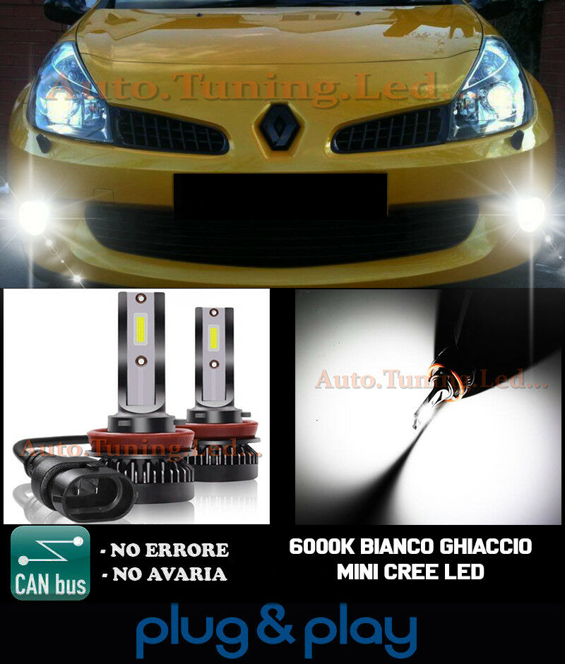 CREE LED FOG LIGHTS RENAULT CLIO III CAMBUS ICE WHITE 8000LM