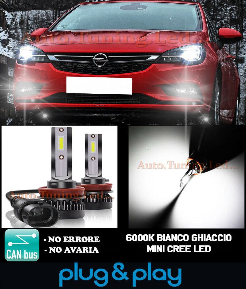 LAMPADE FENDINEBBIA A LED CREE OPEL ASTRA K CAMBUS BIANCO GHIACCIO 8000LM