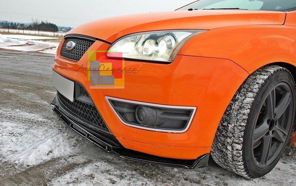 FORD FOCUS II 2004-2011 FRONT BUMPER SPLITTER GLOSS BLACK RS LOOK
