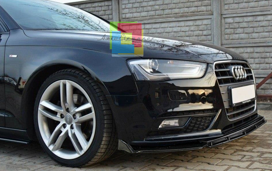 AUDI A4 B8 2012-2015 LIFT LIP SPOILER PARAURTI ANTERIORE NERO SPLITTER AUTOELEGANCERICAMBI