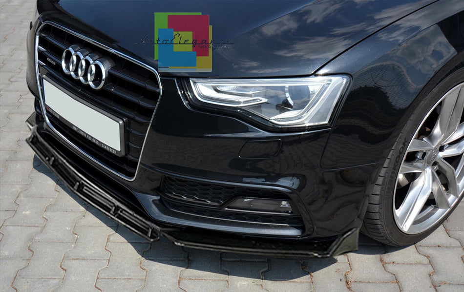 AUDI A5 2012-2015 LIFT SPLITTER PARAURTI ANTERIORE NERO LUCIDO LOOK RS AUTOELEGANCERICAMBI