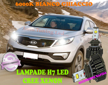 KIA SPORTAGE LAMPADE H7 CREE XENON ANABBAGLIANTE 6000K BIANCO PURO -