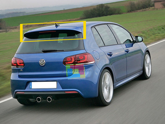 SPOILER POSTERIORE SUL TETTO + TERZO STOP LED LOOK R20 PER VW GOLF 6 2008-2012