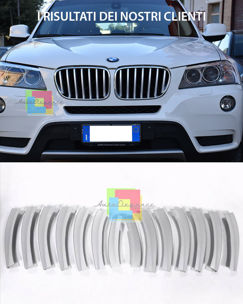 14 PEZZI COVER GRIGLIA ANTERIORE SATINATE BMW X3 F25 2010-2014 LOOK RESTYLING M AUTOELEGANCERICAMBI