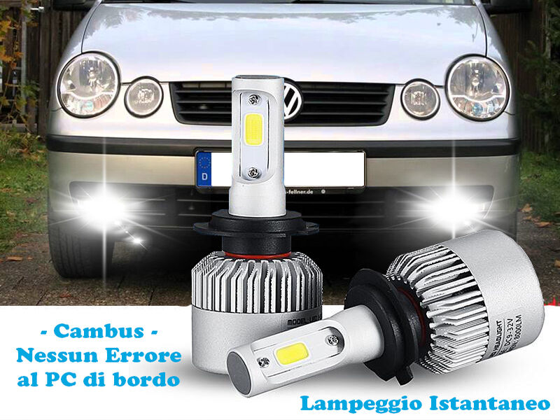 LAMPADE FENDINEBBIA A LED CREE VW POLO 9N 06-09 CAMBUS BIANCO GHIACCIO