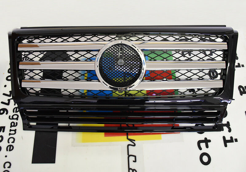 MERCEDES W463 Classe G 1990-2010 GRIGLIA ANTERIORE LOOK AMG PROFILI CROMATI .-