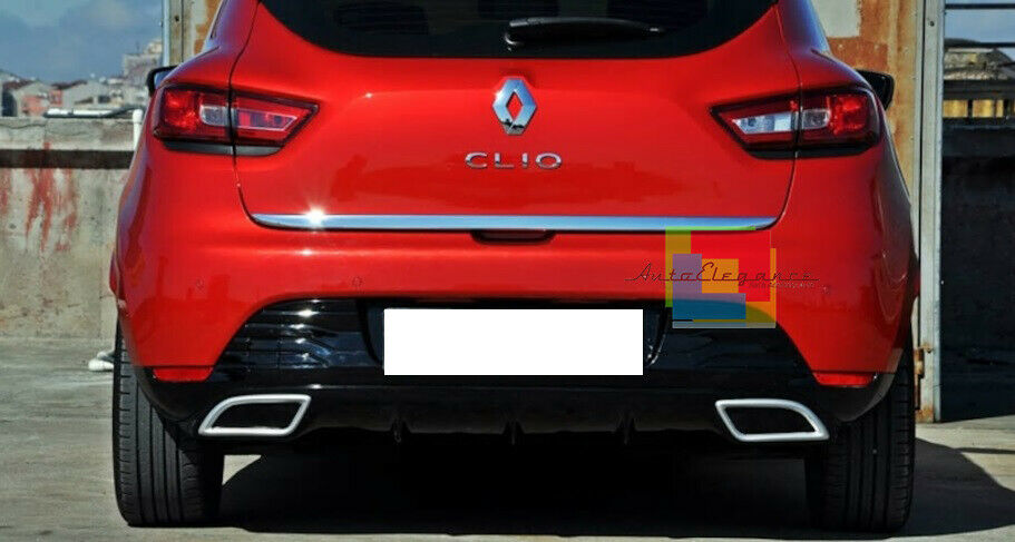 DIFFUSORE POSTERIORE RENAULT CLIO IV 2012+ SOTTO PARAURTI TERMINALI CROMATI ABS