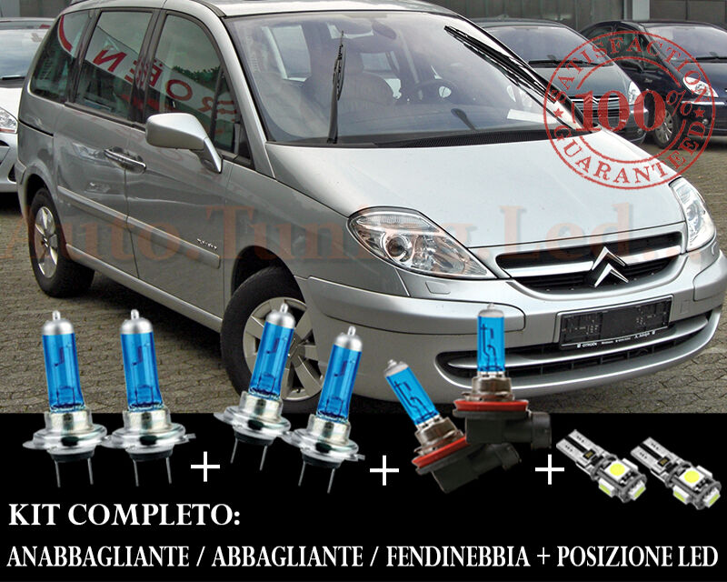 CITROEN C8 2002-2010 SET COMPLETO LAMPADE BLU XENON + POSIZIONE A LED AUTOELEGANCERICAMBI