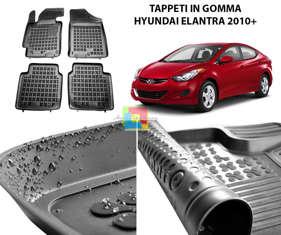 HYUNDAI ELANTRA 2010 IN POI TAPPETINI AUTO IN GOMMA - TAPPETI TOP QUALITA -1-