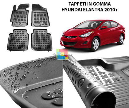 HYUNDAI ELANTRA 2010 IN POI TAPPETINI AUTO IN GOMMA - TAPPETI TOP QUALITA -1-