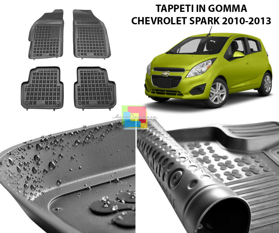 CHEVROLET SPARK 2010-2013 TAPPETINI AUTO IN GOMMA - TAPPETI TOP QUALITA -1 AUTOELEGANCERICAMBI