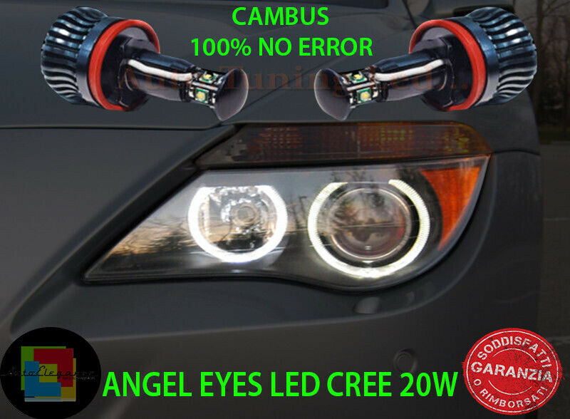 KIT ANGEL EYES LED 20W LED BMW SERIE 6 E63 2004-2010 NO ERRORE SUPER QUALITA