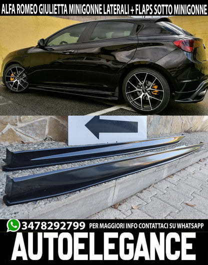 ALFA ROMEO GIULIETTA 2010-2020 MINIGONNE LATERALI + FLAPS SOTTO MINIGONNE ABS AUTOELEGANCERICAMBI