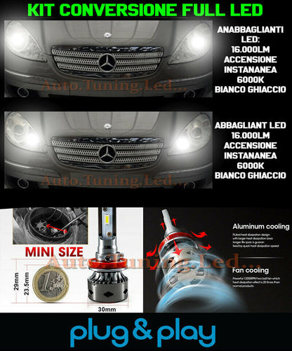 LAMPADE ANABBAGLIANTI + ABBAGLIANTI LED 16.000LM PER MERCEDES CLASSE A W169