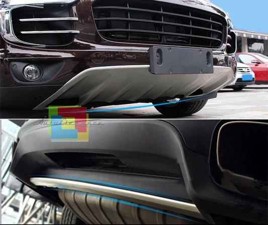 PORSCHE CAYENNE 2011-2014 PROTEZIONE SOTTO PARAURTI ANTERIORE + POSTERIORE INOX