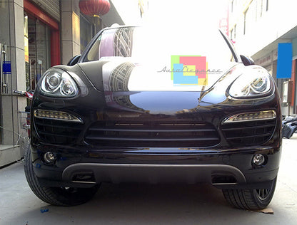 PORSCHE CAYENNE 2011-2014 PROTEZIONE SOTTO PARAURTI ANTERIORE + POSTERIORE INOX