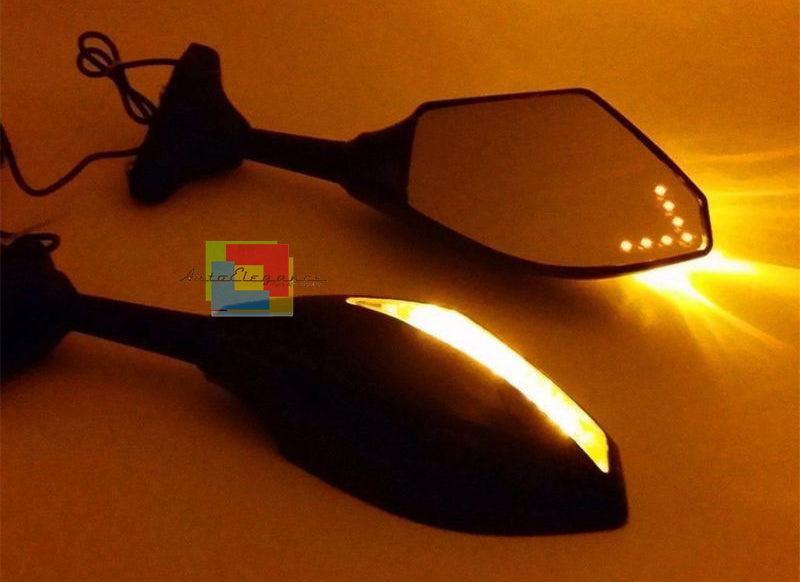 MOTORCYCLE SIDE MIRRORS WITH LED INDICATORS Suzuki GSXR600 2001-2005