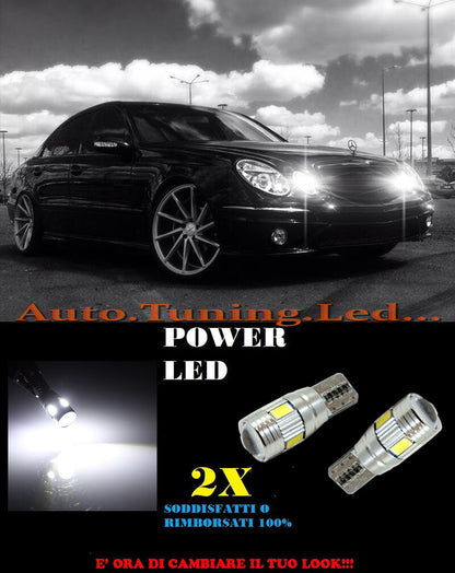 LUCI POSIZIONE MERCEDES CLASSE E W211 CANBUS T10 BIANCO 6 LED W5W SUPER QUALITA