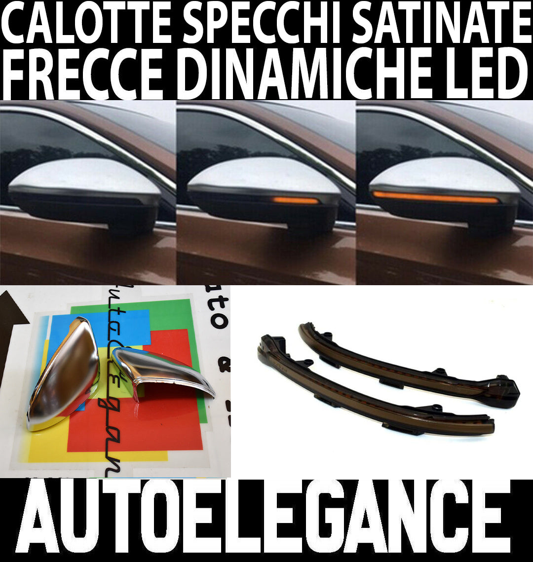 VW GOLF 7 / 7.5 2012-2019 DYNAMIC LED INDICATORS &amp; SATIN ABS SIDE MIRRORS