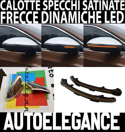 VW GOLF 7 / 7.5 2012-2019 DYNAMIC LED INDICATORS &amp; SATIN ABS SIDE MIRRORS