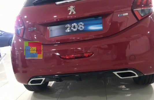 PEUGEOT 208 DIFFUSER UNDER BUMPER DIFFUSER CHROME END CAPS ABS - 
