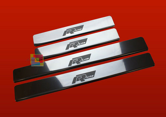 VW POLO 6R 6C 2009+ CHROME ADHESIVE DOOR SILL SPORTS LOOK 4 PIECES