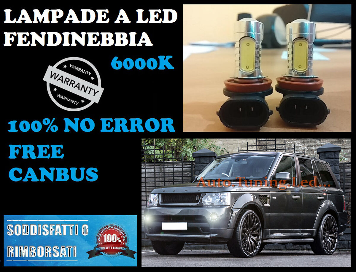 LAMPADE FENDINEBBIA H8 LED CREE RESISTENZA CANBUS 6000K RANGE ROVER SPORT 03-10