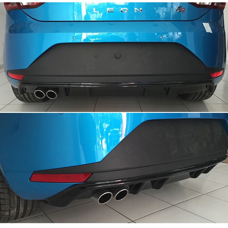 DIFFUSORE FR LOOK SEAT LEON 5F 2012-2016 SOTTO PARAURTI NERO LUCIDO ABS 0117